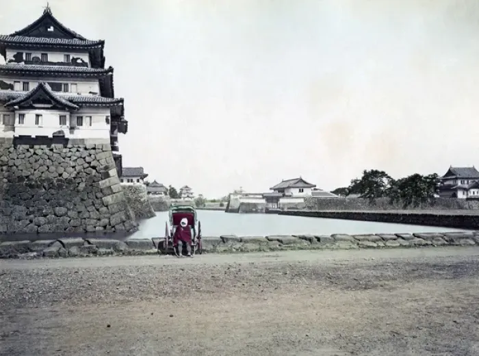 Framed Print : Castle moat, Tokyo, Japan, circa 1880s Framed Print : Castle moat, Tokyo, Japan, circa 1880s