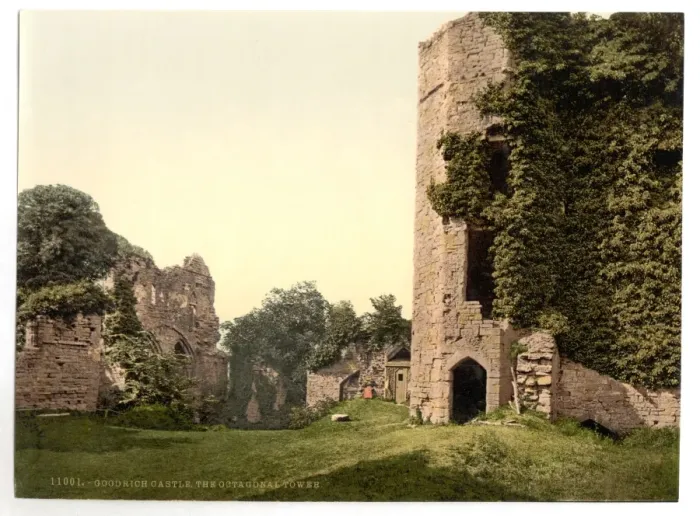 Framed Print : Castle, the octagonal tower, Goodrich, England Framed Print : Castle, the octagonal tower, Goodrich, England