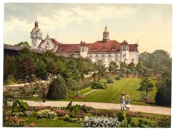 Framed Print : Castle and rose garden, Colberg, Pommeraina, Germany (i. e. K Framed Print : Castle and rose garden, Colberg, Pommeraina, Germany (i. e. K