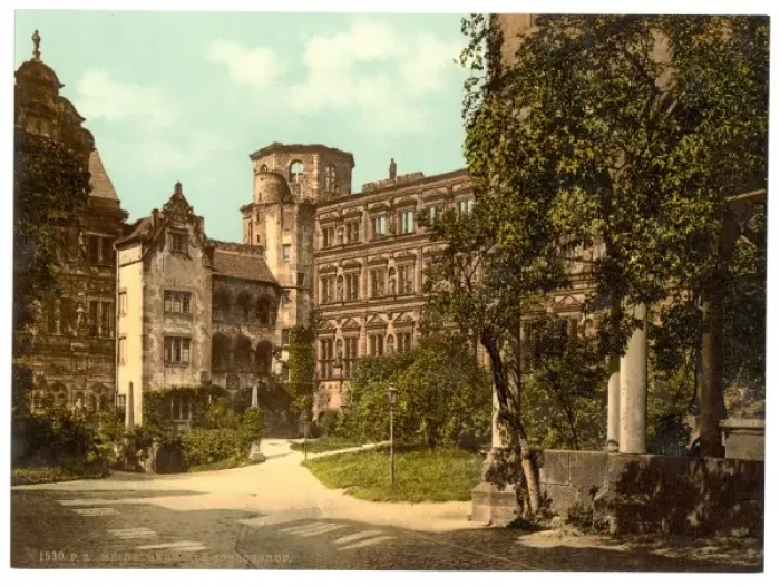 Framed Print : The Castle Yard, Heidelberg, Baden, Germany Framed Print : The Castle Yard, Heidelberg, Baden, Germany