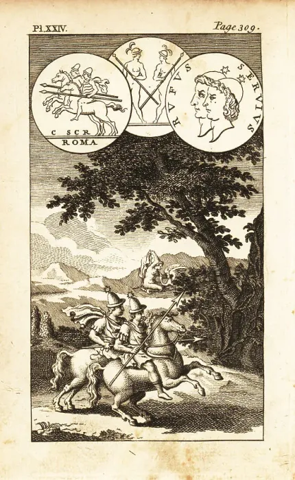 Framed Print : Castor and Pollux, the Dioscuri, on horseback Framed Print : Castor and Pollux, the Dioscuri, on horseback