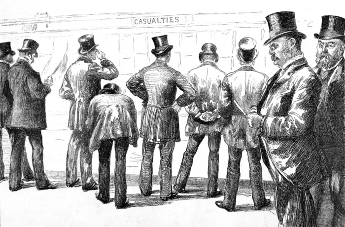 Framed Print : The Casualties Board at Lloyds of London, 1886 Framed Print : The Casualties Board at Lloyds of London, 1886