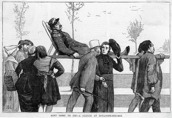 Framed Print : Casualty sent home to die 1871 Framed Print : Casualty sent home to die 1871