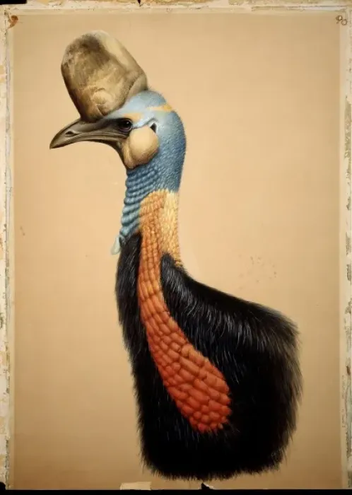 Framed Print : Casuarius unappendiculatus, northern cassowary Framed Print : Casuarius unappendiculatus, northern cassowary