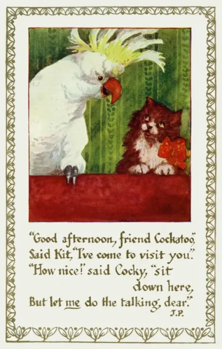 Framed Print : Cat & cockatoo Framed Print : Cat & cockatoo