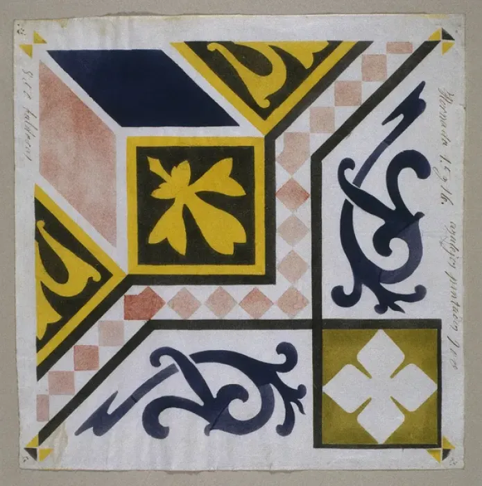 Framed Print : Catalan Modernism. Original desing of tile for the decoratio Framed Print : Catalan Modernism. Original desing of tile for the decoratio
