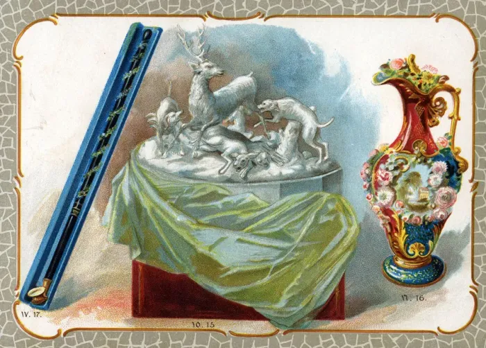Framed Print : Catalogue illustration, Sevres ornament, vase, chibouk Framed Print : Catalogue illustration, Sevres ornament, vase, chibouk