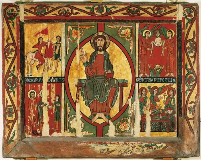 Framed Print : Catalonia. Puigbo. Altar frontal from St. Martins church. A Framed Print : Catalonia. Puigbo. Altar frontal from St. Martins church. A