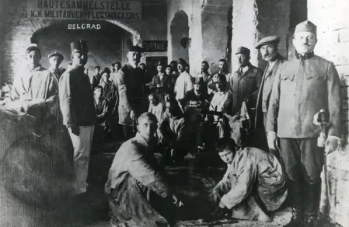 Framed Print : Catering depot in Belgrade, Serbia, WW1 Framed Print : Catering depot in Belgrade, Serbia, WW1
