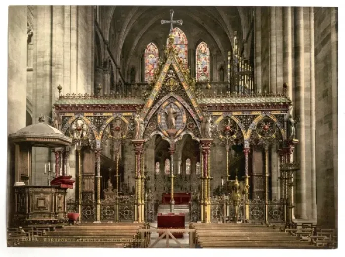 Framed Print : Cathedral choir screen, Hereford, England Framed Print : Cathedral choir screen, Hereford, England