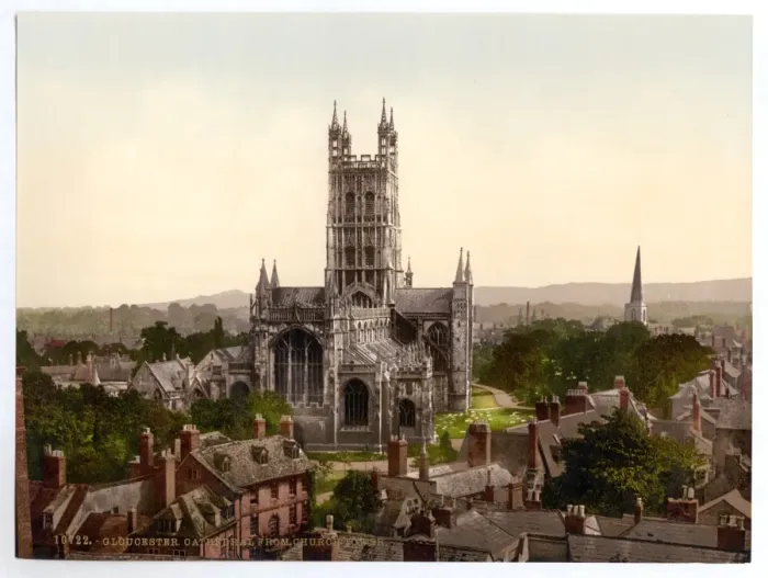 Framed Print : Cathedral from church tower, Gloucester, England Framed Print : Cathedral from church tower, Gloucester, England
