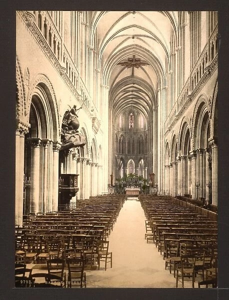 The cathedral, interior, Bayeux, France