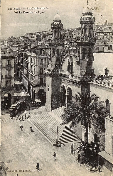 Cathedral and Rue de la Lyre, Algiers, Algeria