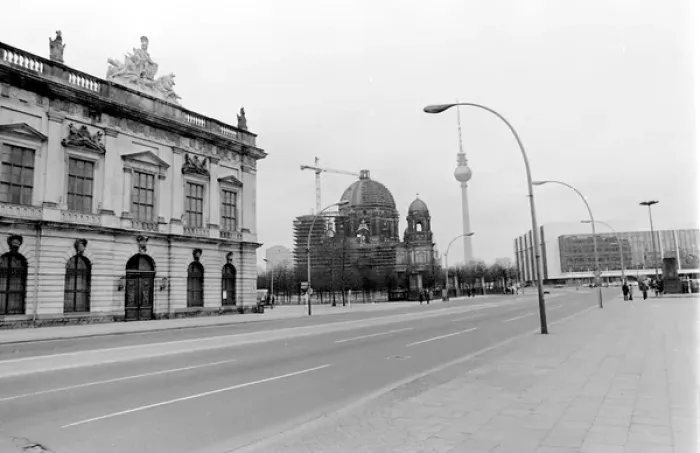 Framed Print : Cathedral with scaffolding, East Berlin, Germany Framed Print : Cathedral with scaffolding, East Berlin, Germany