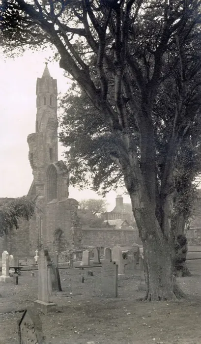 Framed Print : Cathedral of St Andrew, St Andrews, Fife, Scotland - ruined SW gable, viewed from NE Date: 1930s Framed Print : Cathedral of St Andrew, St Andrews, Fife, Scotland - ruined SW gable, viewed from NE Date: 1930s