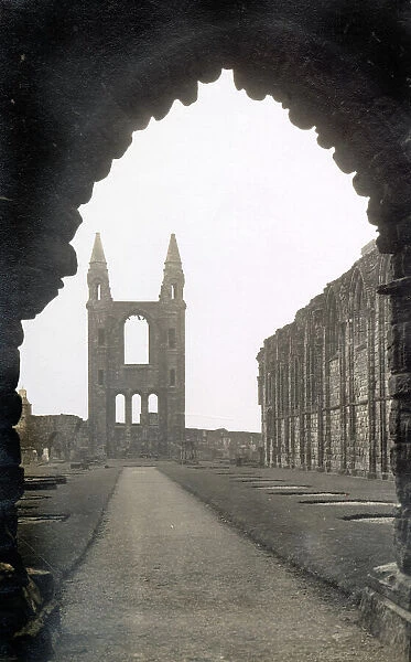 Cathedral of St Andrew, viewed through west door, looking east, St Andrews, Fife, Scotland Date: 1930s