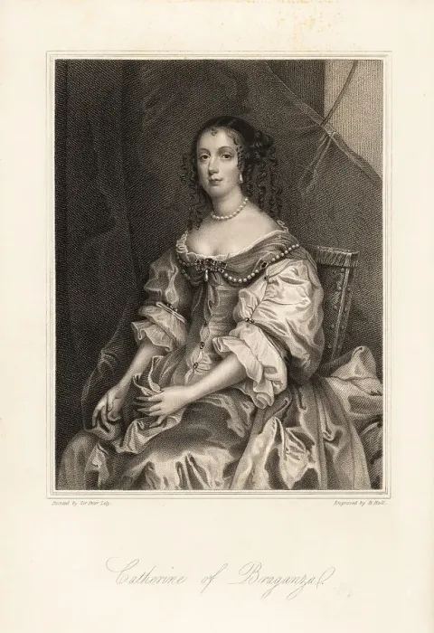 Framed Print : Catherine of Branganza, queen consort of England, wife to King C Framed Print : Catherine of Branganza, queen consort of England, wife to King C