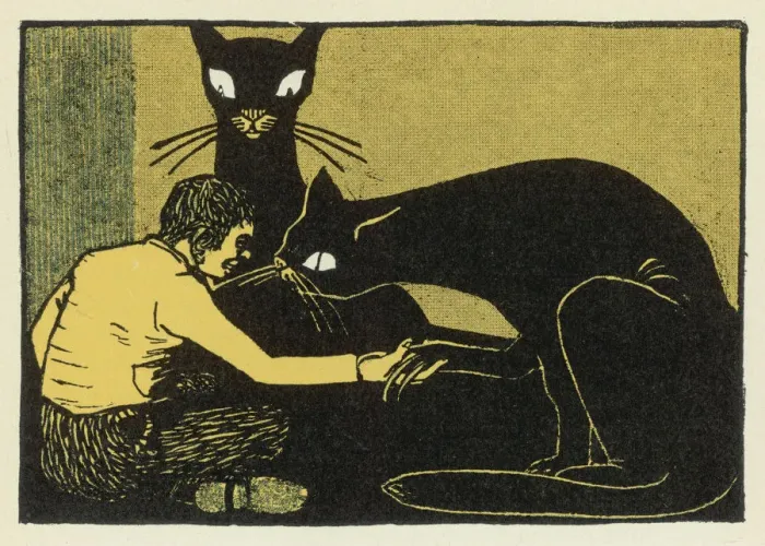 Framed Print : CATS AND BOY (GRIMM) Framed Print : CATS AND BOY (GRIMM)