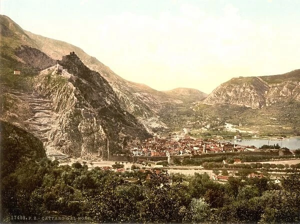 Cattaro, from the north, Dalmatia, Austro-Hungary