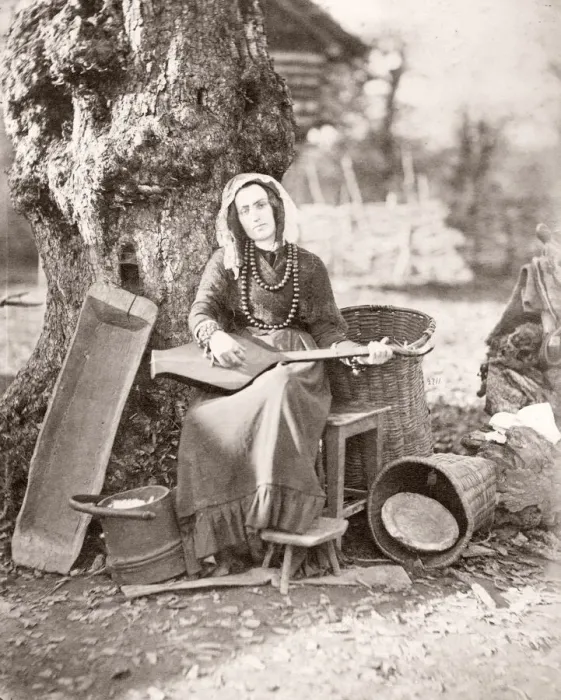 Framed Print : Caucasus Georgia - Georgian woman with a musical instrument Framed Print : Caucasus Georgia - Georgian woman with a musical instrument