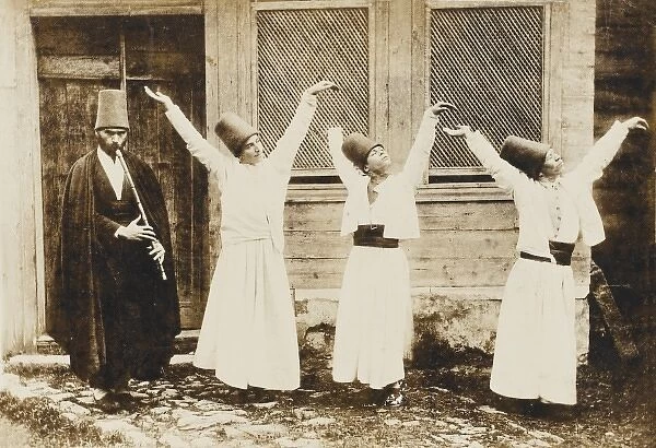 Caucasus, Young Circassian Dervishes with ney player