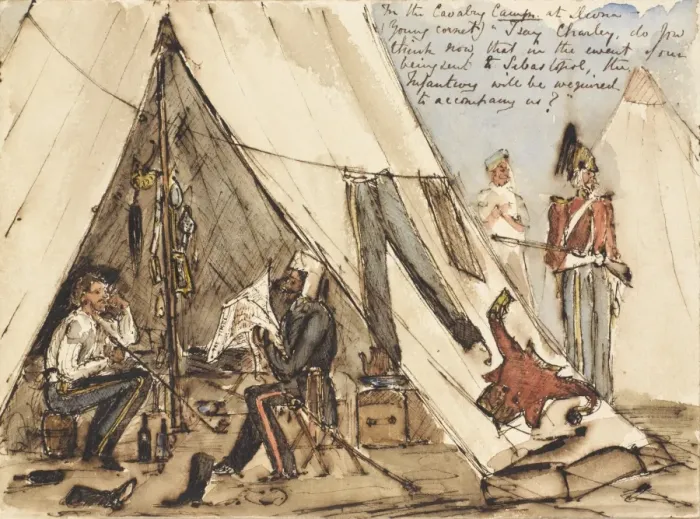 Framed Print : In the Cavalry Camp at Devna Framed Print : In the Cavalry Camp at Devna
