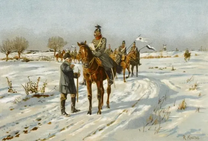 Framed Print : Cavalry in Snow Framed Print : Cavalry in Snow