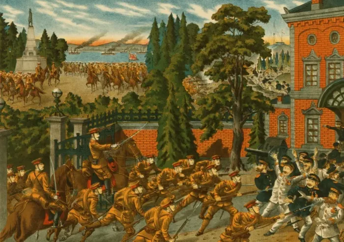 Framed Print : Our cavalrys occupied Khabarovsk, and march past took place Framed Print : Our cavalrys occupied Khabarovsk, and march past took place
