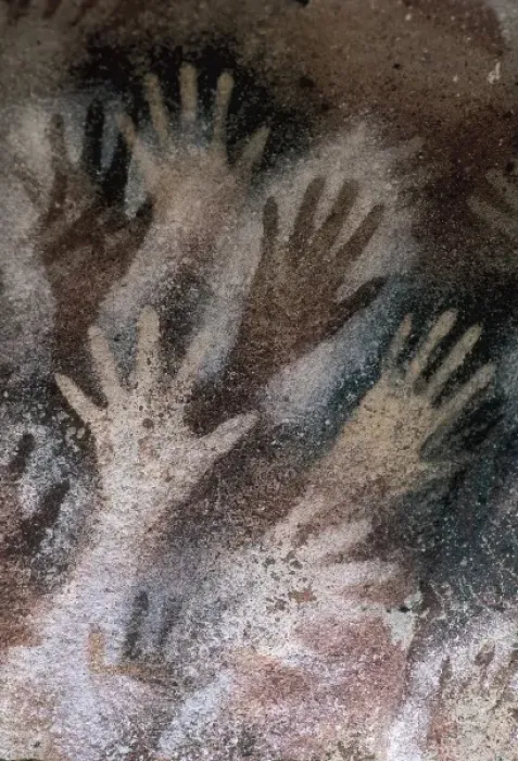 Framed Print : Cave of the Hands. ARGENTINA. SANTA CRUZ. Detail Framed Print : Cave of the Hands. ARGENTINA. SANTA CRUZ. Detail