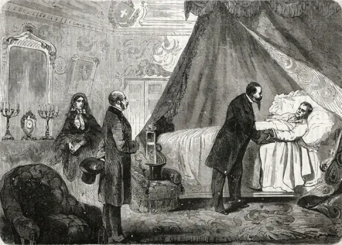 Framed Print : Cavour on Deathbed Framed Print : Cavour on Deathbed