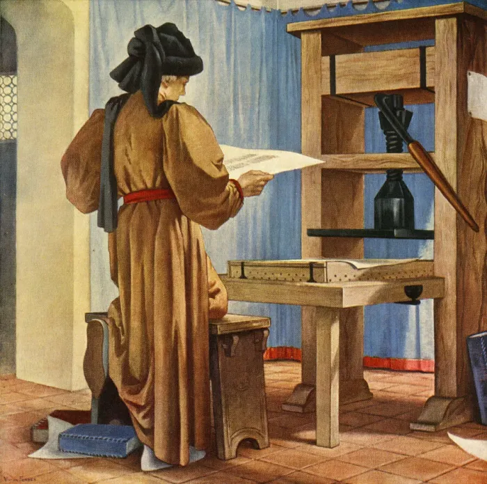 Framed Print : CAXTON AND HIS PRESS Framed Print : CAXTON AND HIS PRESS