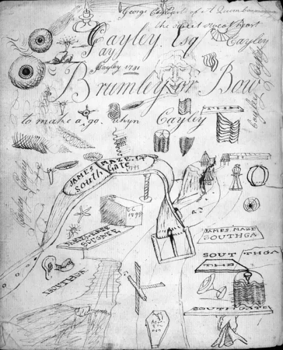 Framed Print : Cayley exercise book inside front cover Framed Print : Cayley exercise book inside front cover