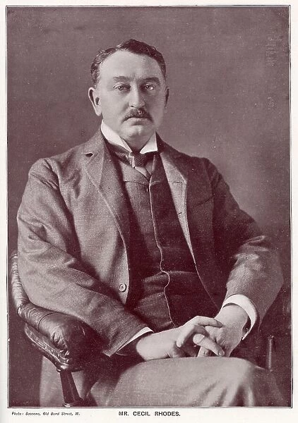 Cecil Rhodes (1853 - 1902), British mining magnate and politician in southern Africa who served as Prime Minister of the Cape Colony from 1890 to 1896. Date: 1898