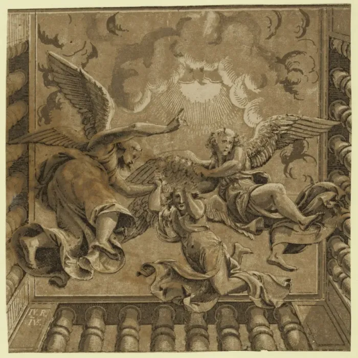 Framed Print : Ceiling with three angels Framed Print : Ceiling with three angels
