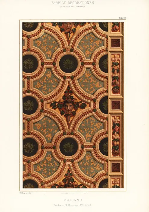 Framed Print : Ceiling in the church of Church of Saint Maurice al Monastero Ma Framed Print : Ceiling in the church of Church of Saint Maurice al Monastero Ma