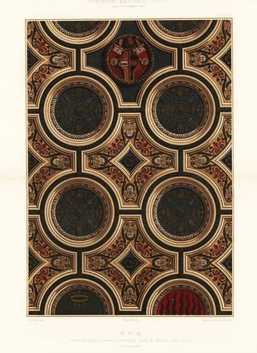 Framed Print : Ceiling fresco by Pinturicchio in the Vatican, 15th century Framed Print : Ceiling fresco by Pinturicchio in the Vatican, 15th century