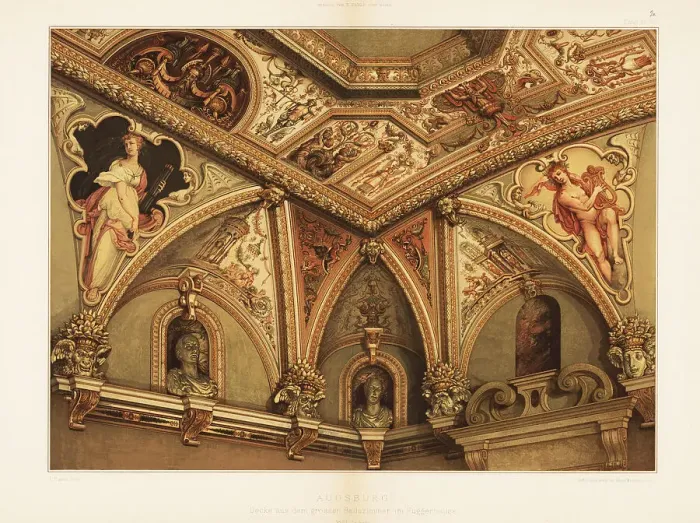 Framed Print : Ceiling in Fugger Houses, Augsburg, 17th century Framed Print : Ceiling in Fugger Houses, Augsburg, 17th century