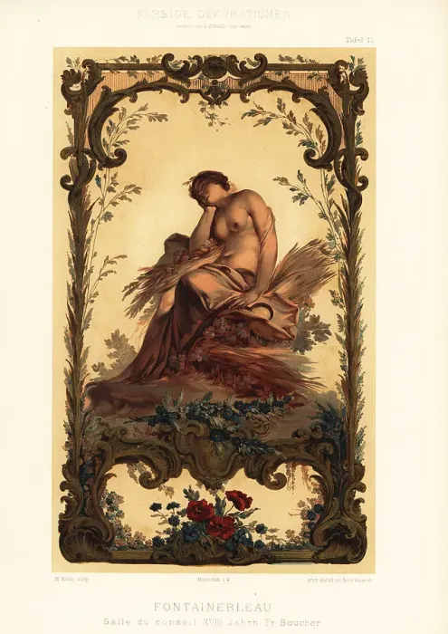 Framed Print : Ceiling panel in the Palace of Fontainebleau, 18th century Framed Print : Ceiling panel in the Palace of Fontainebleau, 18th century