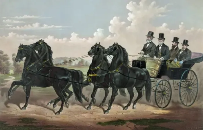 Framed Print : The celebrated Four in hand Stallion team: Superb and his th Framed Print : The celebrated Four in hand Stallion team: Superb and his th