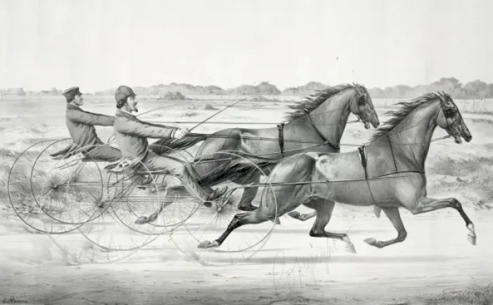 Framed Print : The celebrated trotting Stallions Ethan Allen and George M Framed Print : The celebrated trotting Stallions Ethan Allen and George M
