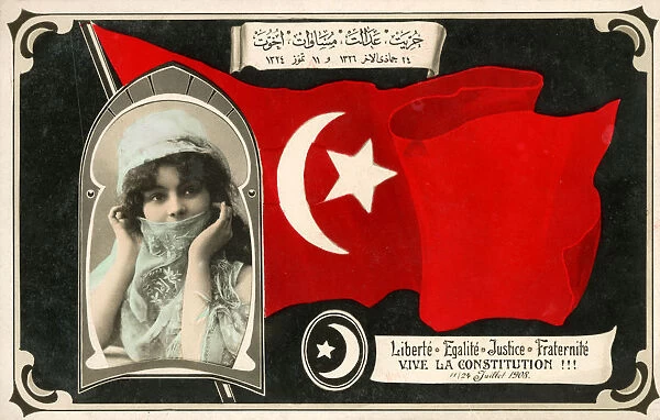 Celebrating the New Turkish Constiution - French postcard