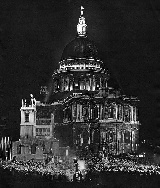 Celebration outside St Pauls Cathedral, London