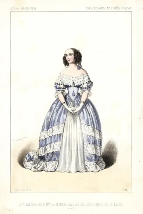 Framed Print : Celeste Darcier as Mlle. de Semiane in Les Framed Print : Celeste Darcier as Mlle. de Semiane in Les