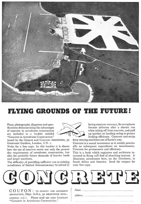 Framed Print : Cement & Concrete Association : Flying Grounds Of The Future Framed Print : Cement & Concrete Association : Flying Grounds Of The Future