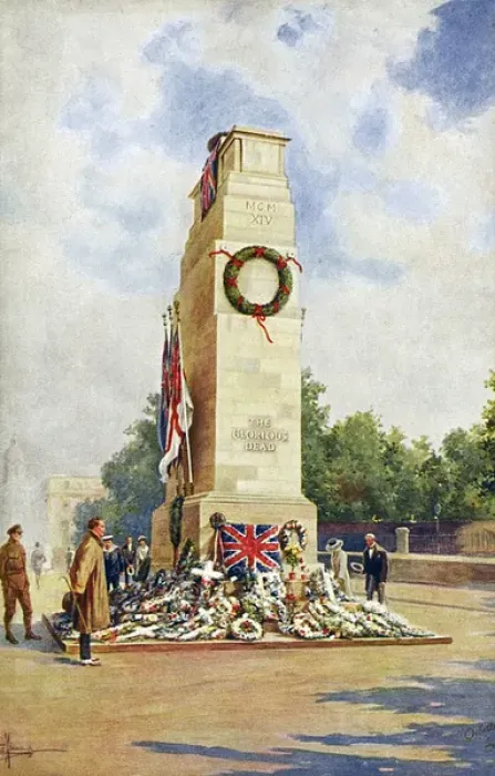 Framed Print : The Cenotaph, Whitehall, London - looking North Framed Print : The Cenotaph, Whitehall, London - looking North