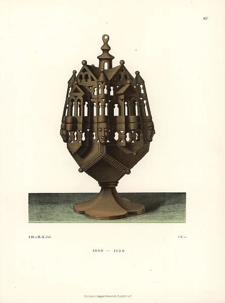 Censer.. Chromolithograph from Jakob Heinrich von Hefner-Altenecks Costumes, Artworks