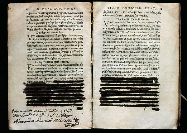 Censorship in the book Ratione Conscribendi Epistle by Erasm