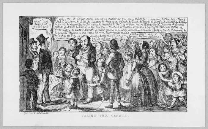 Framed Print : Census - Cruikshank Framed Print : Census - Cruikshank