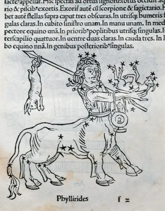 Framed Print : Centaur Phyllirides. Engraving in Poeticon Astronomicon, by