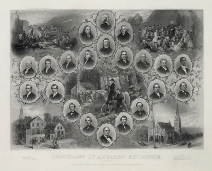 Framed Print : Centenary of American methodism. 1866 Framed Print : Centenary of American methodism. 1866